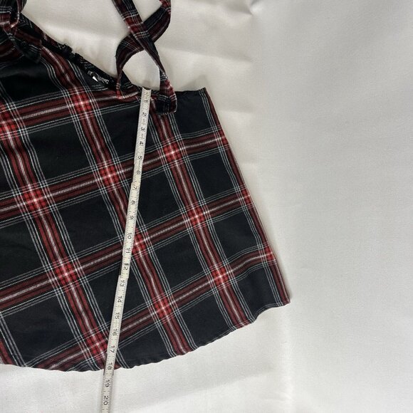 Hot Topic Womens Plaid Skirtall Size 2X Black Red Academia School Girl Mini - Picture 8 of 9